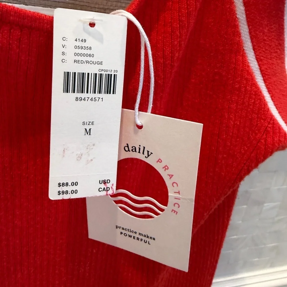 NWT new medium Anthropologie daily practice full speed halter dress knit red